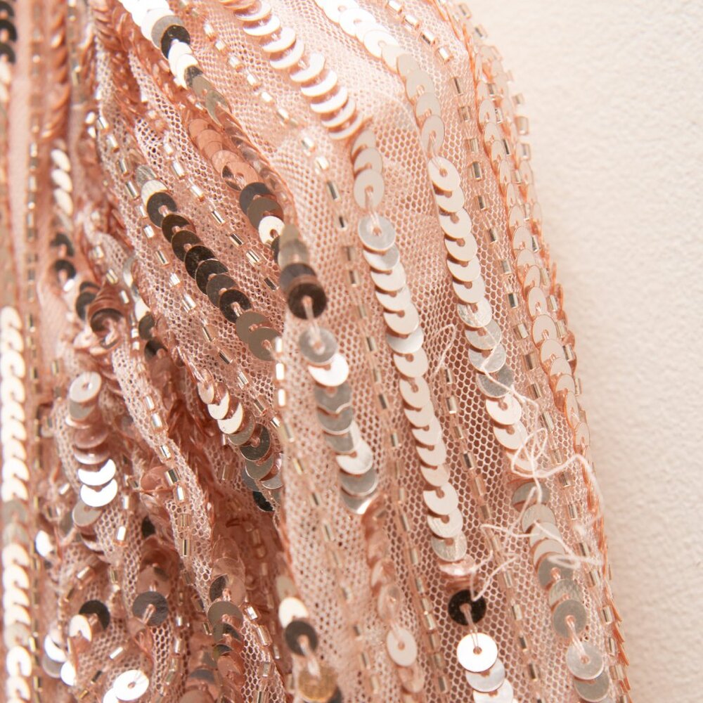 Mac Duggal Maxi Dress V-Neck Formal Sequin Evening Rose Pink 93549 Size 4 New - Picture 8 of 9